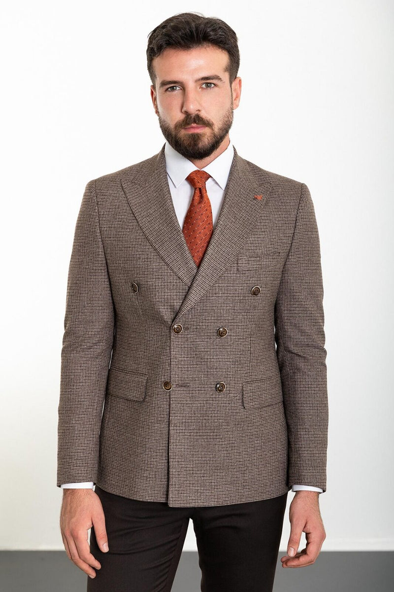 MCR | Zweiteilig – Klassisches doppelreihiges Sakko und dunkelbraune Hose
