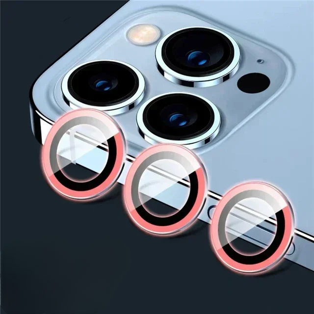 3 Stück Metall-Linsenschutzglas für iPhone