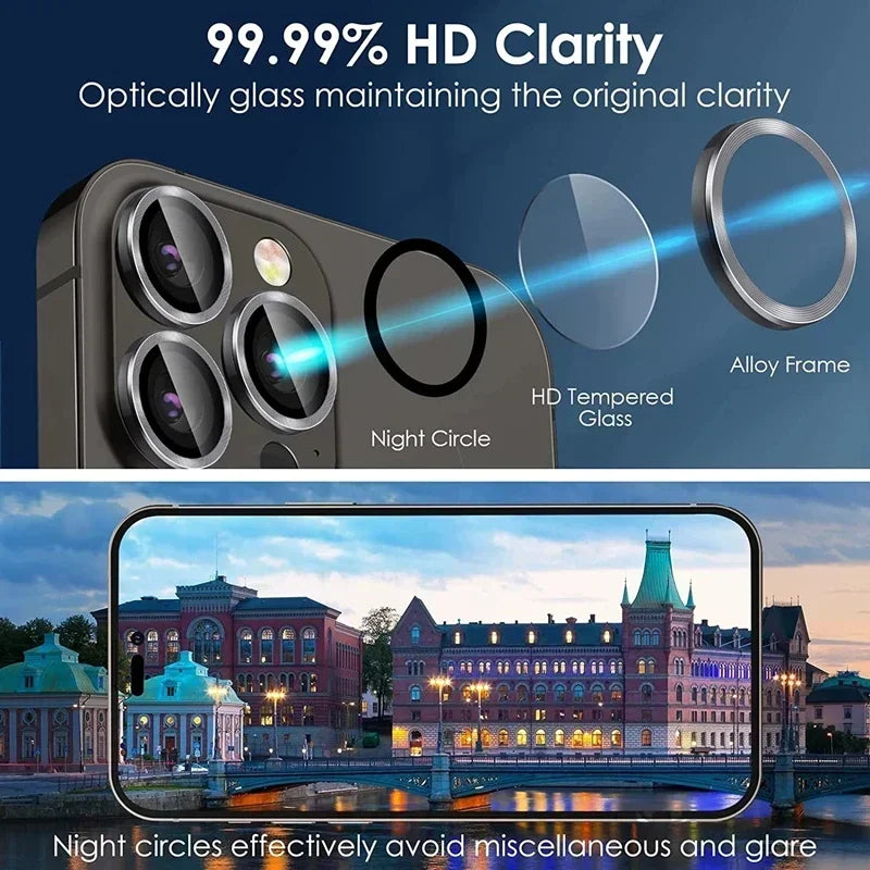 3 Stück Metall-Linsenschutzglas für iPhone