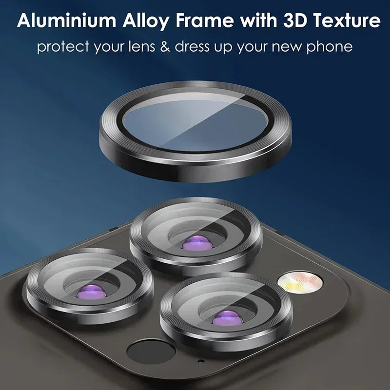 3 Stück Metall-Linsenschutzglas für iPhone