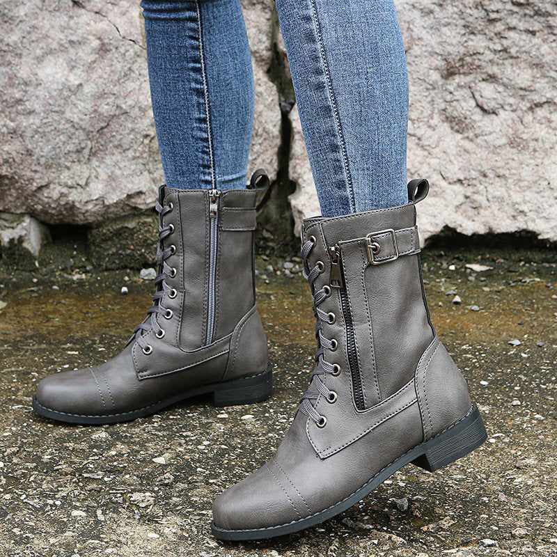 Dinah - Rundzehenstiefel mit seitlichem Reißverschluss