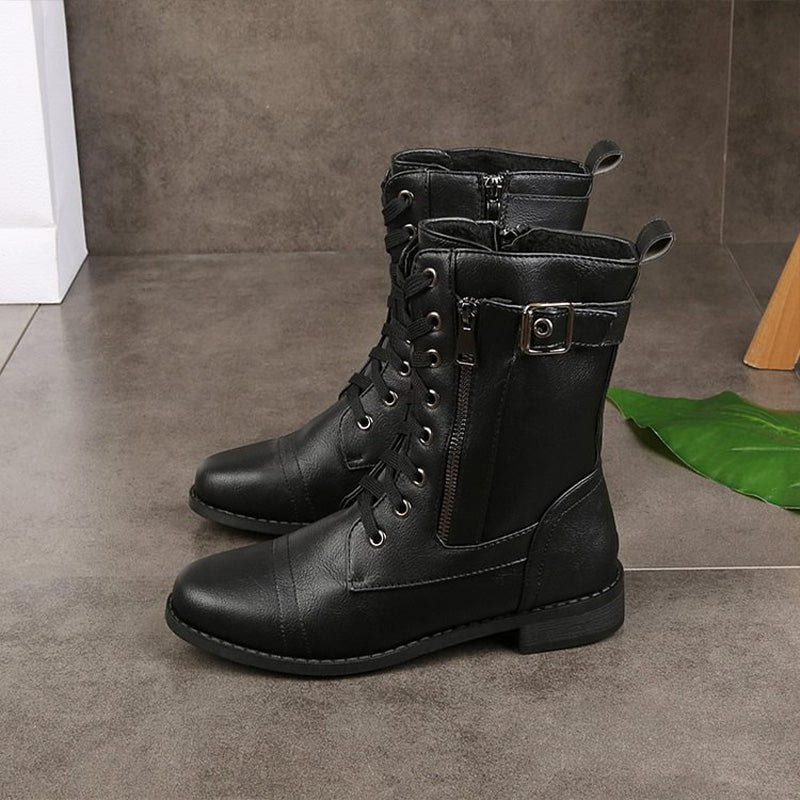 Dinah - Rundzehenstiefel mit seitlichem Reißverschluss