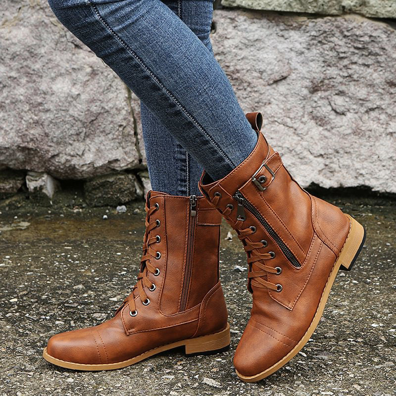 Dinah - Rundzehenstiefel mit seitlichem Reißverschluss