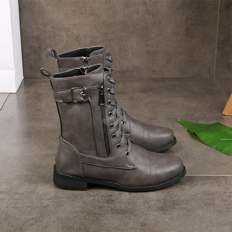 Dinah - Rundzehenstiefel mit seitlichem Reißverschluss