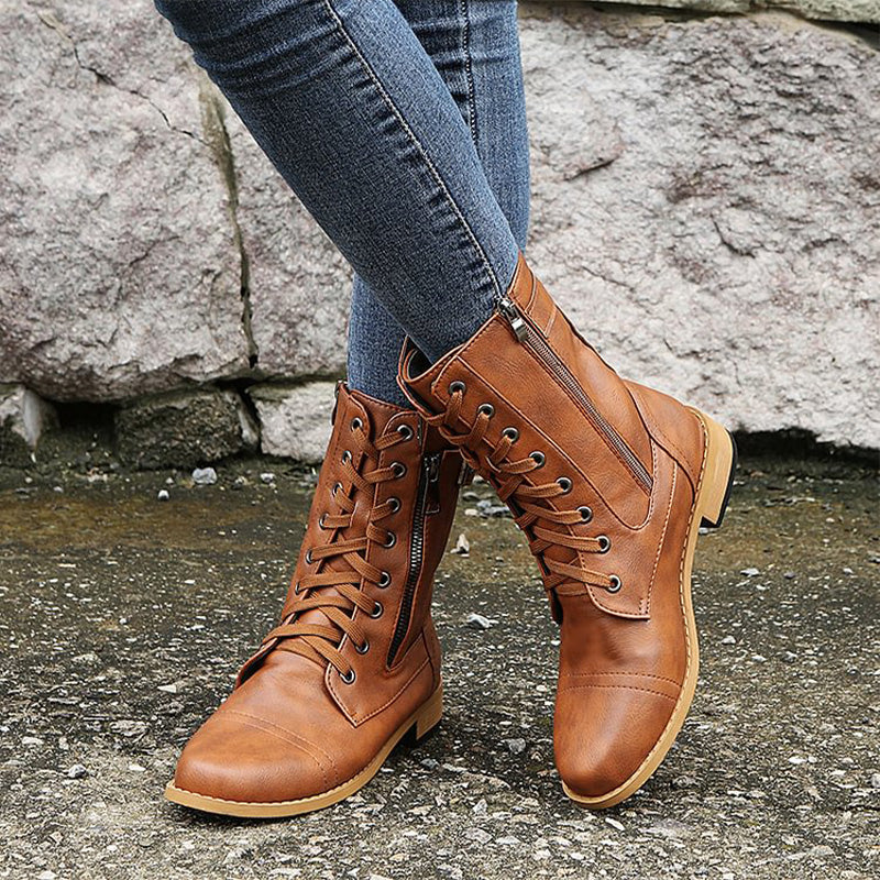 Dinah - Rundzehenstiefel mit seitlichem Reißverschluss