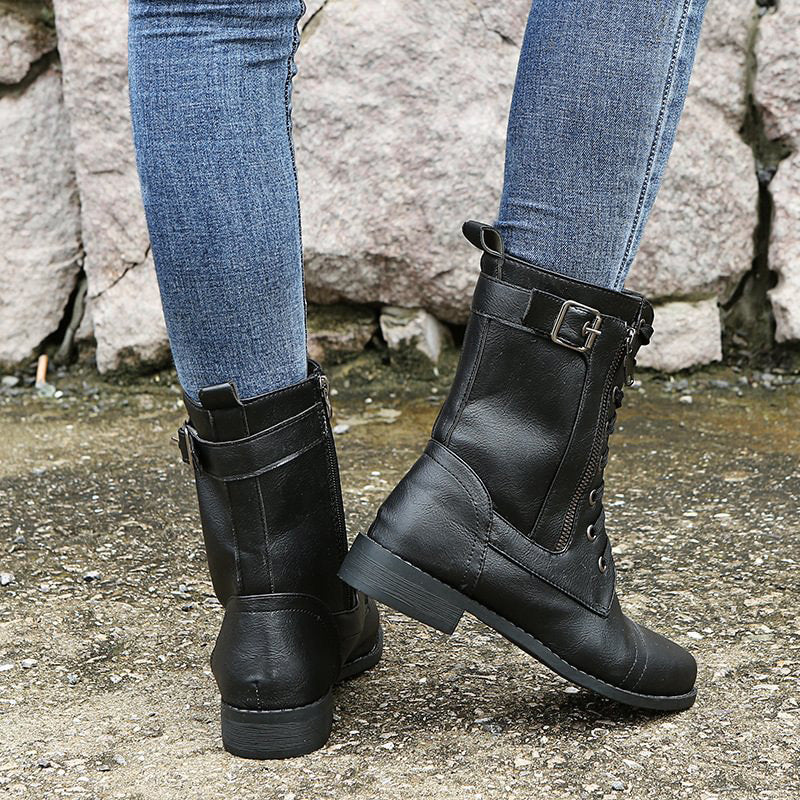 Dinah - Rundzehenstiefel mit seitlichem Reißverschluss