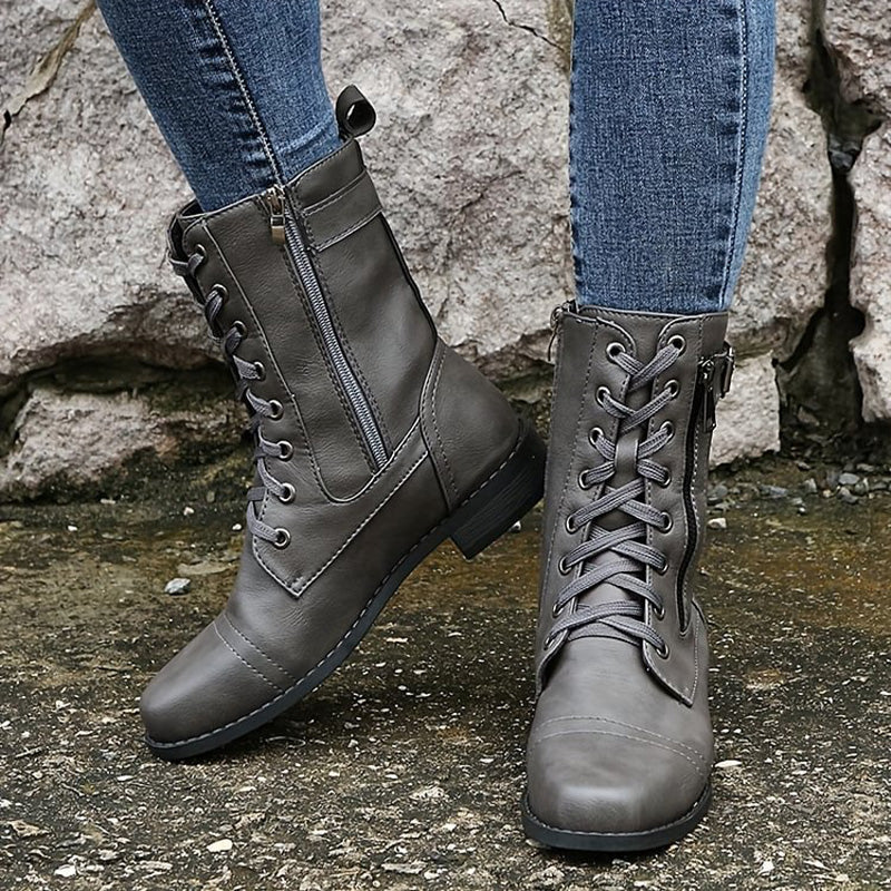 Dinah - Rundzehenstiefel mit seitlichem Reißverschluss