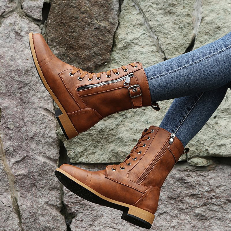 Dinah - Rundzehenstiefel mit seitlichem Reißverschluss