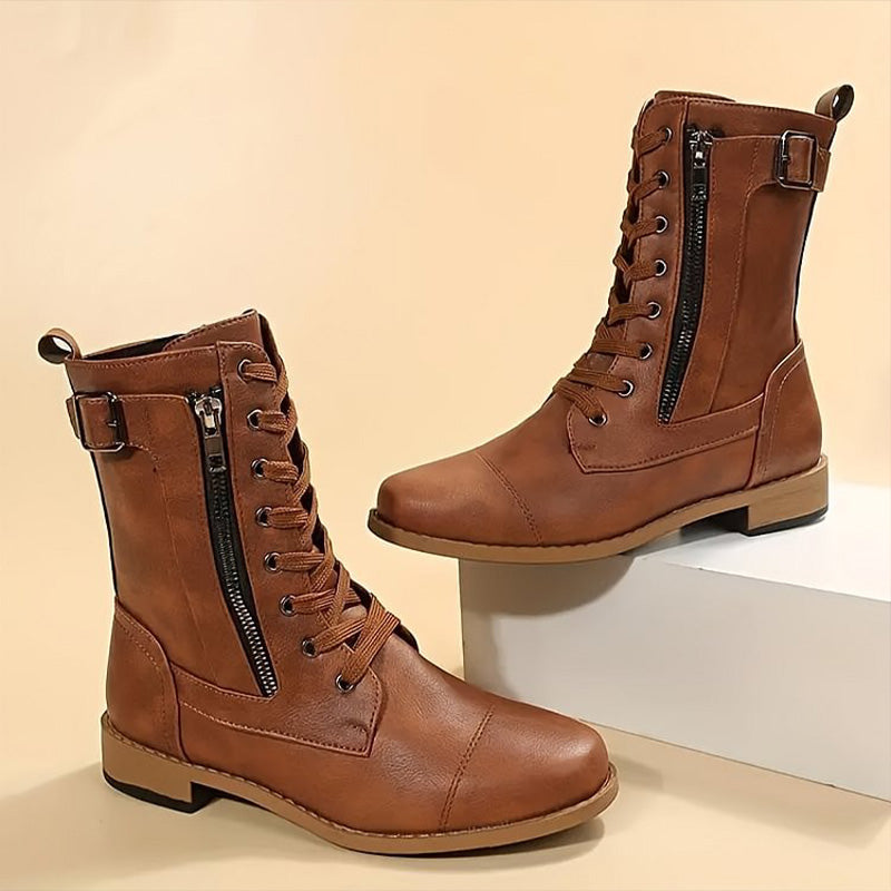 Dinah - Rundzehenstiefel mit seitlichem Reißverschluss