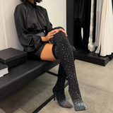 NINA ✨Glitzernde Faux-Diamanten-Kniestiefel für Frauen✨
